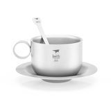 Koffiemok Keith Titanium Koffiemok met schotel en lepel, 150 ml