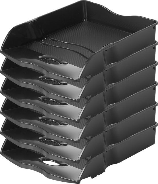 HAN Re-LOOP Brievenbak - A4 - Zwart - 6 stuks - Gerecycled Plastic