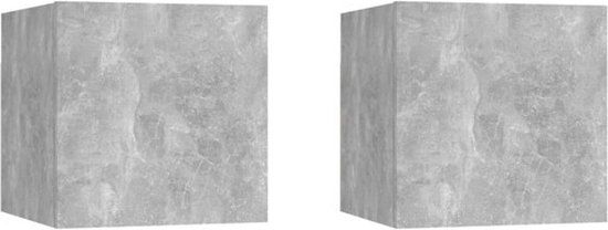 vidaXL Tv-wandmeubelen 2 st 30,5x30x30 cm betongrijs