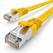 1aTTack.de 1m - geel - 1 stuk CAT.7 Gigabit Ethernet LAN platte lintkabel (RJ45) netwerkkabel onbewerkte kabel (10 Gbit/s) installatiekabel plat slank compatibel met Cat.5 - Cat.5e - Cat.6
