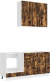 vidaXL Keukenblok LUCCA 5-delig Gerookt eiken Bewerkt hout