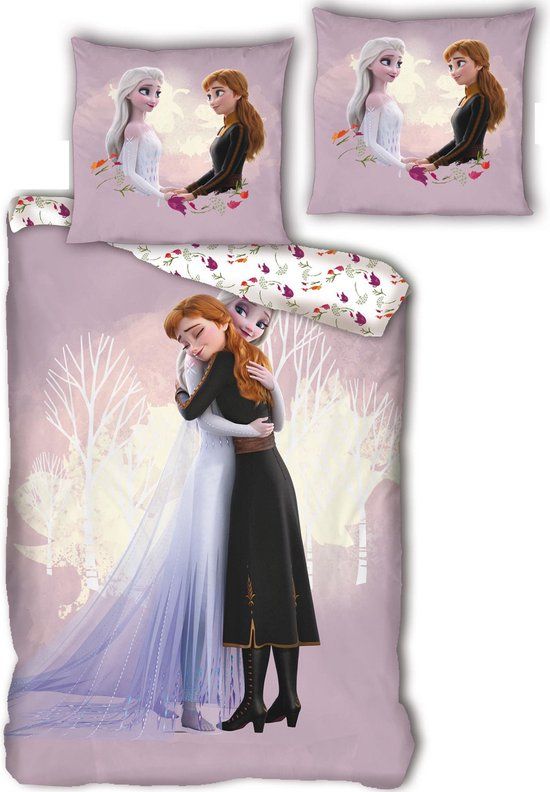 Disney Frozen Dekbedovertrek Hug - 140 x 200 cm - Katoen - Roze