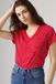Levi's T-shirt en coton à col en V - Femme - L - Rouge / Gianna Stripe True Red