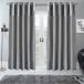 Sienna PAAR van geplet fluwelen band gordijnen volledig gevoerd oogje ring top faux zijde raambekleding panelen - zilvergrijs, breedte 167,6 cm x druppel 183 cm