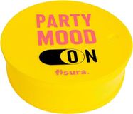 Fisura - Anti-drugs bekerhoes. Originele drankdeksel. Herbruikbare bekerhoes. Anti-lek bekerbeschermer. VPA-vrije silicone (1 ud, "Party Mood", Geel)
