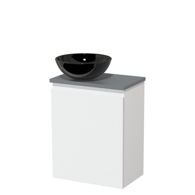 Maxaro Modulo Toiletmeubel 41 cm - Mat Wit - Middengrijs Blad