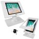 Pyle Anti-diefstal tablet beveiligingsstandaard - tafelmontage desktop iPad kiosk met slot en sleutel, 90° draaien, 75° kantelen voor iPad, Samsung Galaxy Tab A (2022) PSPADLK18, wit