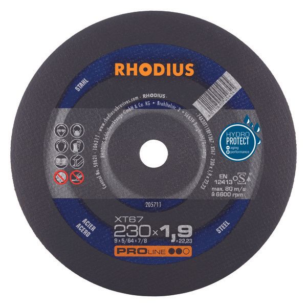 Rhodius XT67 PROline Ll Doorslijpschijf - 230mm - 1.9mm (25 stuks)