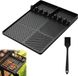 Tapis de grill en silicone pour barbecue à gaz - Tapis de pose en silicone noir pour outils de barbecue avec brosse - Spatule et épices