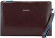 Piquadro Blue Square Leren Tabletzak Heren Clutch Mogano Donkerbruin