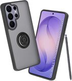 Techsuit Hoesje geschikt voor Samsung Galaxy S26 Ultra - Glinth Back Cover met ring en magneet - Zwart