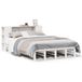 vidaXL Massief houten bed met plank, zonder matras, wit, 150x200 cm