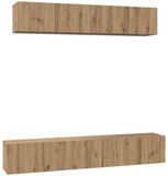 vidaXL Tv-meubelset Artisan Eiken Bewerkt Hout