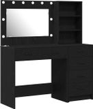 vidaXL Kaptafel met Spiegel Zwart Bewerkt Hout 78.5 x 41 x 135 cm
