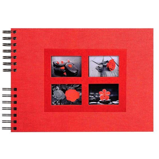 Exacompta Fotoalbum PASSION - spiraalgebonden - 50 zwarte bladen - 32x22cm - Rood