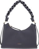 Coccinelle Leren schoudertas Boheme Grana Double Shoulder Bag Stove / Midn. Blue blauwgrijs