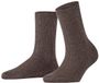 FALKE Shiny Rib eenkleurig viscose sokken dames bruin - maat 39-42