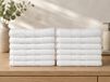 The Linen Room Hotellijn serviettes – 50 x 100 cm – Set de 12 – 100% Coton – 500 GSM – Blanc