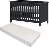 NOUS Living Cabino Babybed / Ledikant Tucson Met Matras - Zwart 60 x 120 cm