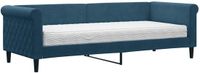 vidaXL Slaapbank met matras 80x200 cm fluweel blauw