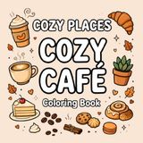 Cozy Places Cozy Café Coloring Book: 40 Cozy Coffee Shop Scenes, Pastries, Tea and Relaxing Moments for Adults and Teens for Relaxation