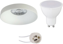 BES LED LED Spot Set - Pragmi Vrito Pro - GU10 Fitting - Inbouw Rond - Mat Wit - 4W - Helder/Koud Wit 6400K - Ã˜82mm