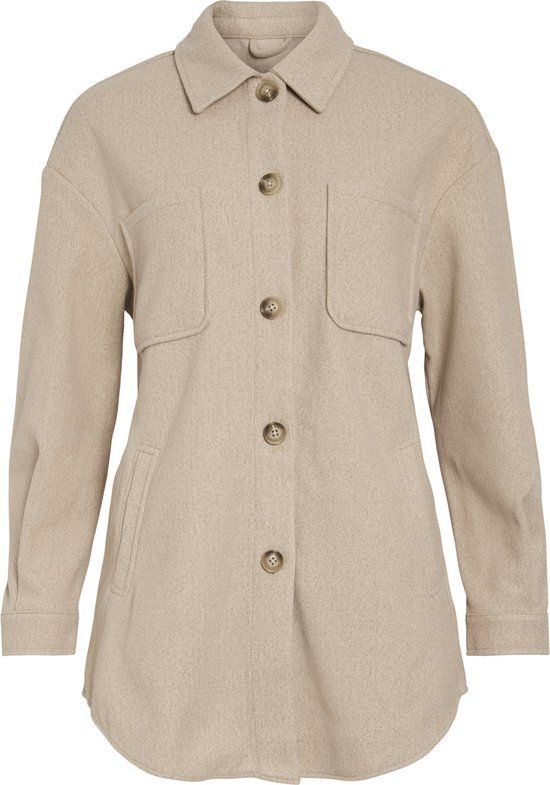 VILA Jas VIKIMMI oversized Natural Melange XXL