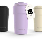 LARS NYSØM Bevægelse Thermos Coffee Mug-to-go 500ml - BPA-vrij met Isolatie - Lekvrije Roestvrijstalen Thermosbeker (Lavender Purple)