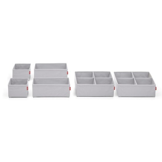 Rayen 6 x Lade onganizer in verschillende maten 2 stuks 14 x 14 x 10 cm en 2 stuks 14 x 28 x 10 cm en 2 stuks 28 x 28 x 10 cm