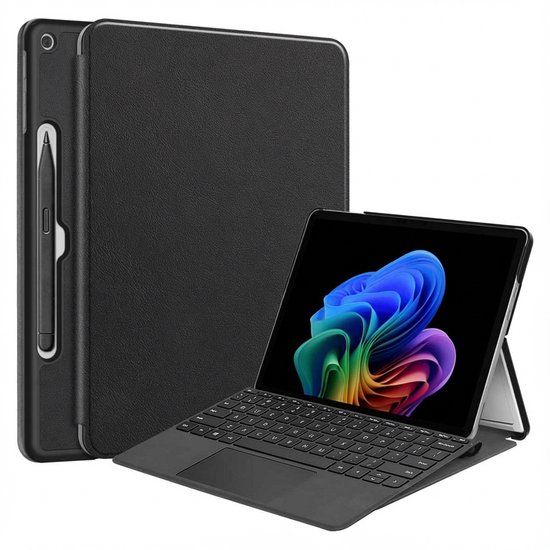 imoshion Tablet Hoes - Geschikt voor Microsoft Surface Pro 12 - Trifold Bookcase - Zwart