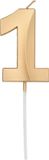 Folat - Kaars cijfer 1 glamour goud metallic 7 cm