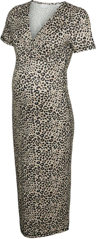 MAMALICIOUS MLLOREEL TESS SS JRS MIDI DRESS 2F - Dames - Mini jurken - Maat M - Polyester/Elastaan - Korte mouw - Grijs - Print