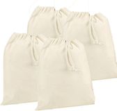Coton pochettes de rangement en toile avec cordon de serrage - 10 pièces - blanc - 30 x 45 cm - 8 litres