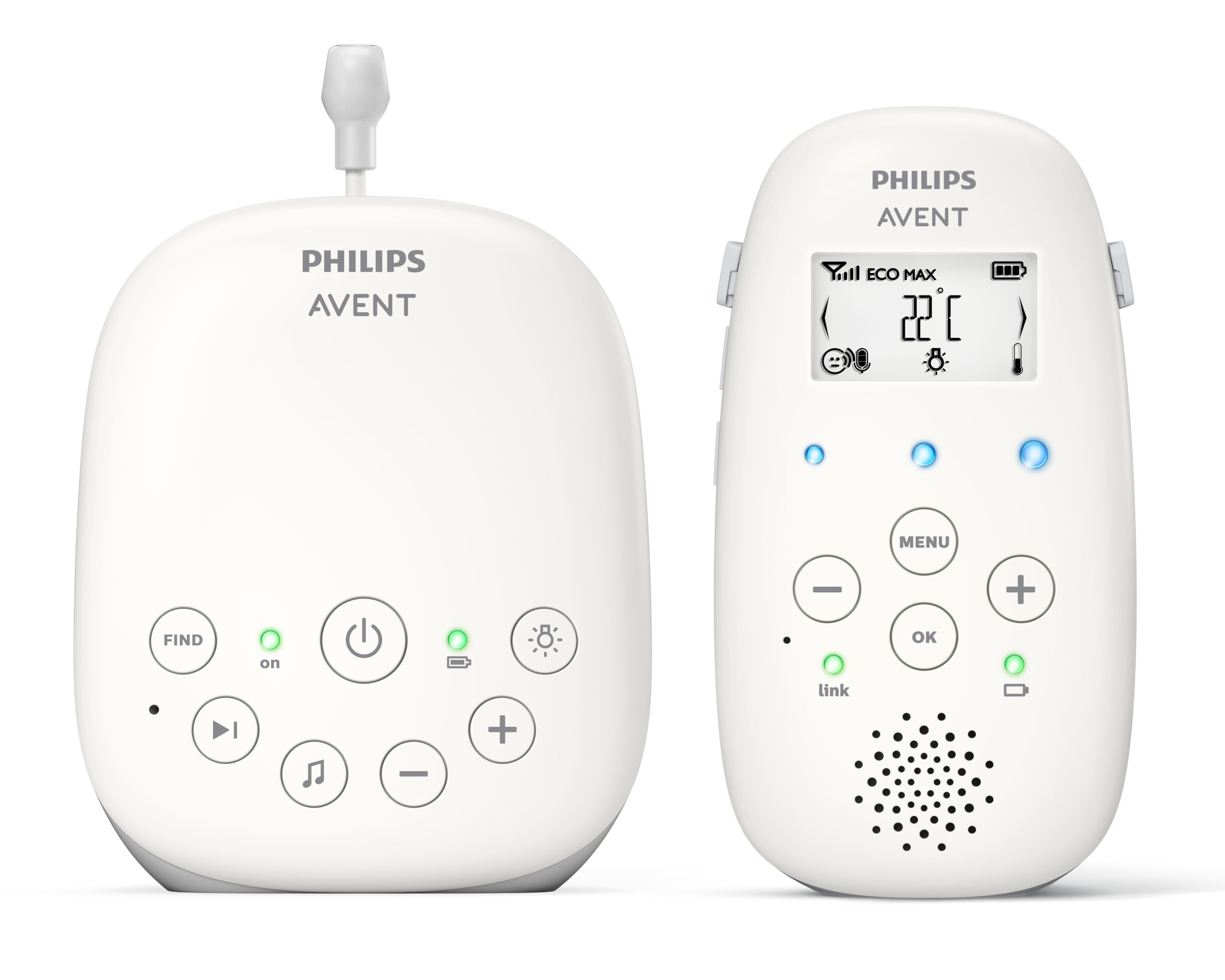 Philips Avent SCD713/26 Babyfoon - DECT - 330m Bereik - Nachtlampje - Slaapliedjes