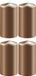 Enlightening Candles 4x Metallic koperen cilinderkaarsen/stompkaarsen 6 x 15 cm 58 branduren - Geurloze kaarsen metallic koper