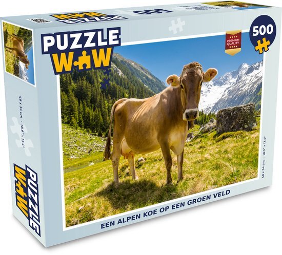 MuchoWow Puzzel Koe - Sneeuw - Alpen - Legpuzzel - Puzzel 500 stukjes