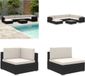 vidaXL 8-delige Loungeset met kussens poly rattan zwart
