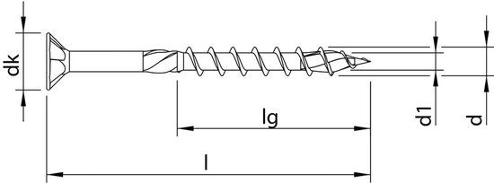 HECO TOPIX-Plus spaanplaatschroef 8x380mm platkop verzinkt deeldraad HD-40 (50 stuks)