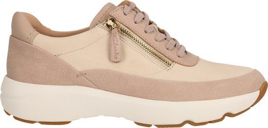 Clarks Tivoli Dames Lage Sneakers 26176651 Beige Leer