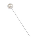 Mopec kralennaalden, rond, 48 stuks, metaal, parelmoer, 9,00 x 6,00 x 2,50 cm