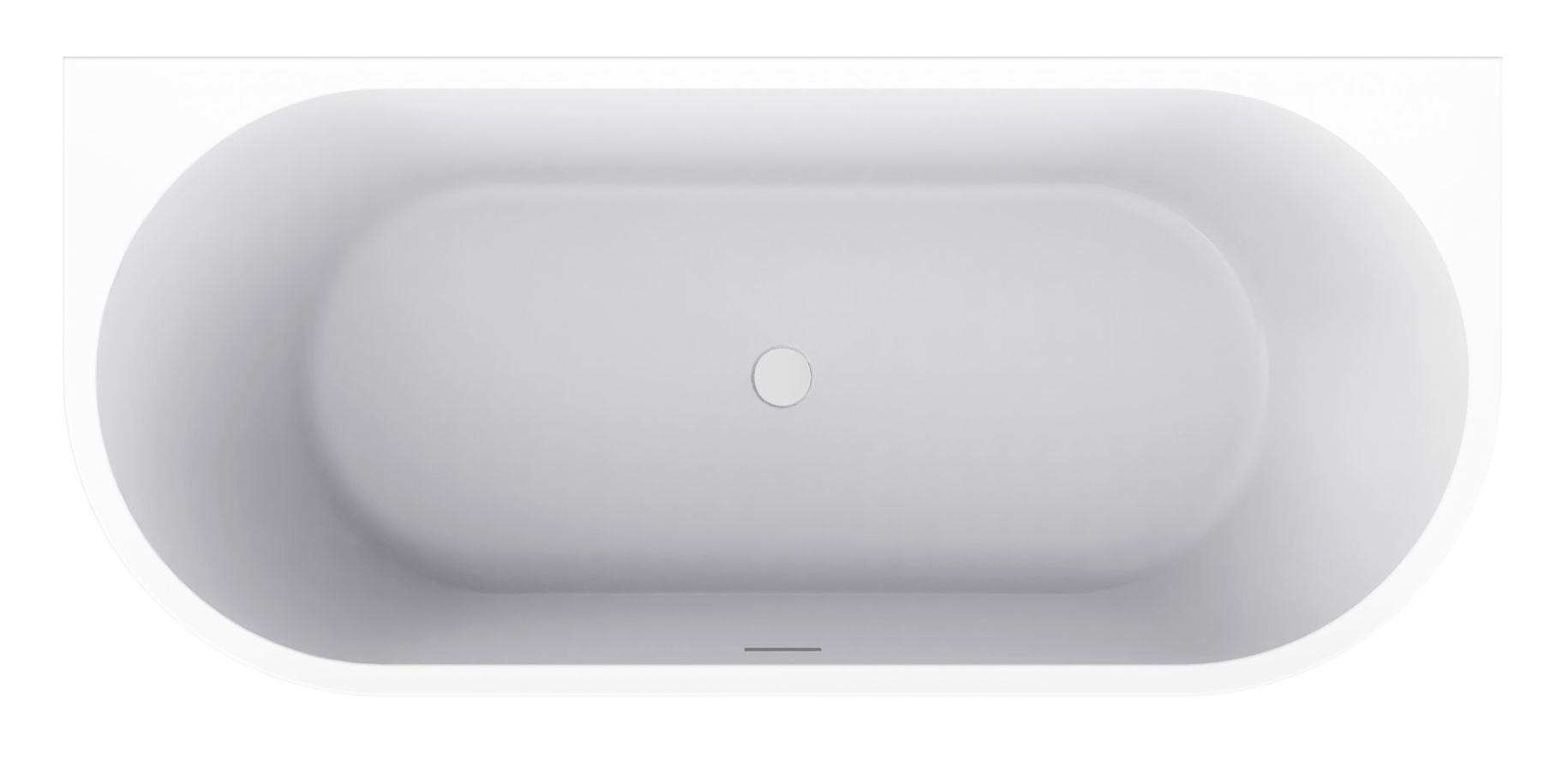 Wiesbaden Zenn - Half vrijstaand ligbad - 170x75 cm - Acryl - Wit