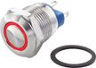 TRU COMPONENTS TC-7494652 TC-GQ12-AF-10E/J/R/12V/S Vandalismebestendige druktoets 48 V/DC 2 A 1x uit/(aan) Moment Rood IP65