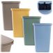 KADAX afvalbak 20L, set van 4, met deksel en handvat, kunststof afvalbak, prullenbak, afvalverzamelaar (bruin, groen, geel, blauw)