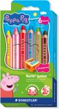 STAEDTLER Peppa Pig x Noris junior 3-in-1 kleurpotlood - set 6 st