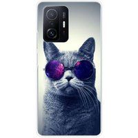 Xiaomi Siliconen hoesje compatibel met Xiaomi Mi 11T 5G, Xiaomi Mi 11T Pro 5G Kat met bril