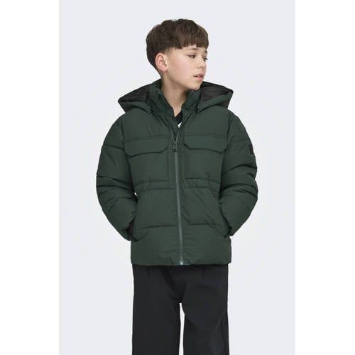 ONLY&SONS - OSJELIJAH PCKT. HOOD JACKET OTW NOOS - Jongens - Buitenjas - Polyester - Groen - Maat 122