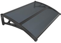 VOUNOT® Auvent de porte d'entrée, marquise de toit en polycarbonate, porte résistante, abri de toit, protection contre la pluie et les UV, 120x80cm, anthracite