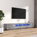 Maison Exclusive - Set de 3 meubles TV avec éclairage LED, gris sonoma, bois composite