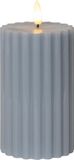 Star Trading LED-kaars van echte was 'Flame Stripe', flikkerend, blauw, 15cm