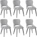 Woltu Lot De 6 Chaises De Salle À Manger, Chaise Avec Pieds En Métal, Recouvert De Chenille, Siège Rembourré D'Éponge, Gris